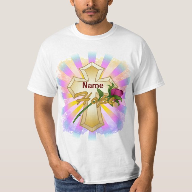 Camiseta Cruz da Rosa da Esperança Cristã (Frente)