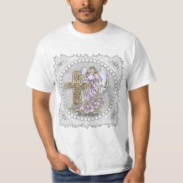 Camiseta Cruz das Minhas Rosas Anjo Cristão