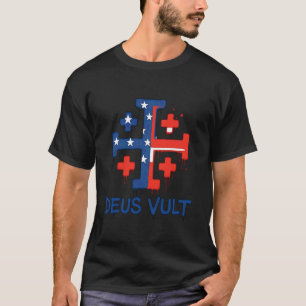 Camiseta Cruz de Cavaleiro Templário Católico Bandeira Amer
