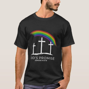 Camiseta Cruz de Cristo Arco-íris Engraçado - Citação Crist