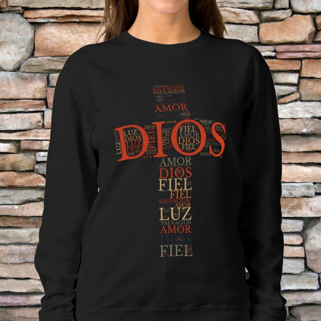 Camiseta Cruz de Deus e Fé Mulher Cristã Espanhola (Criador carregado)