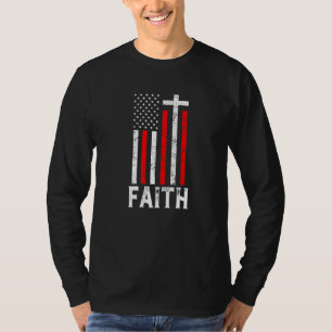 Camiseta Cruz de Fé Nós Bandeira Americana Religiosa Cristã