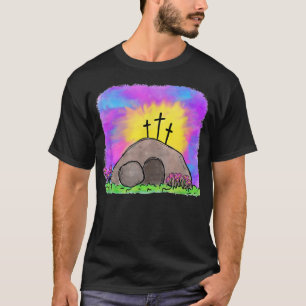 Camiseta Cruz de Jesus Tie Dye engraçado dia de Páscoa cris