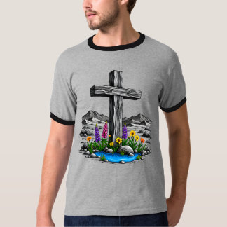 Camiseta Cruz de Madeira no Deserto Água Viva