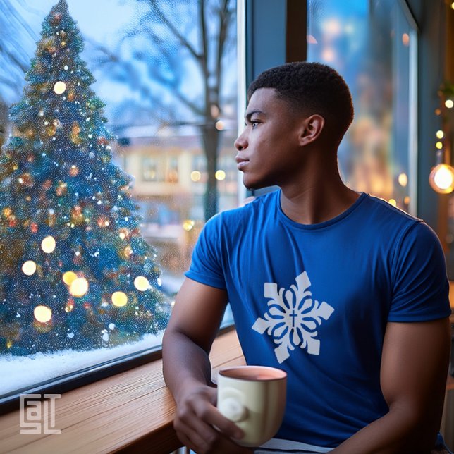 Camiseta Cruz de Natal Floco de Neve Ornate Clássico (Criador carregado)
