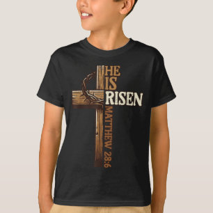 Camiseta Cruz de Páscoa Jesus Ressuscitado Cristão Homens M