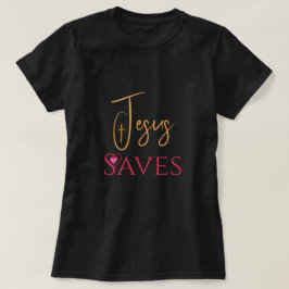 Camiseta Cruz do Coração de Jesus Salva Cristão