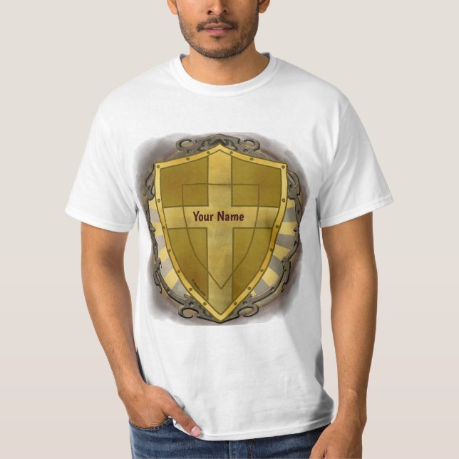 Camiseta Cruz do Escudo Cristão  (Frente)