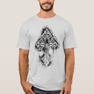 Camiseta Cruz do estêncil - personalizada