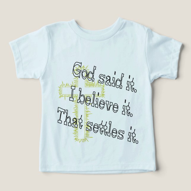 Camiseta Cruz Dourada Deus Disse (Design frontal)