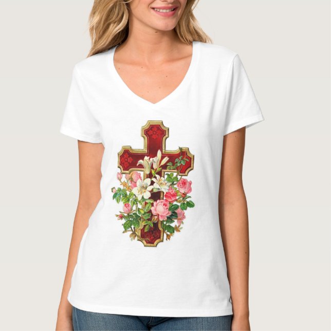 Camiseta Cruz Floral (Frente)