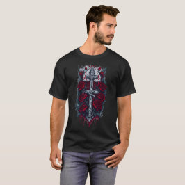 Camiseta Cruz gótica de tatuagem 16