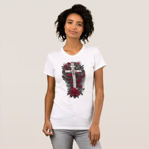 Camiseta Cruz gótica de tatuagem 9