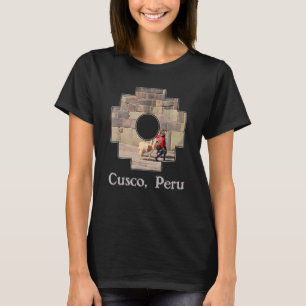 Camiseta Cruz Inca Chakana Em Cusco Peru Llama Andina Wome