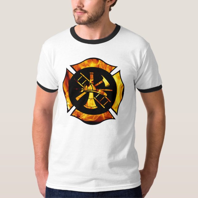Camiseta Cruz maltesa flamejante (Frente)