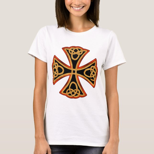 Camiseta cruz ornamentado com braid (Frente)