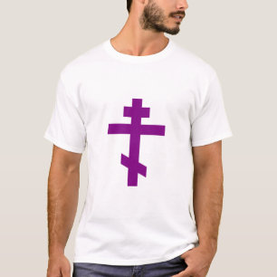 Camiseta cruz ortodoxa roxa