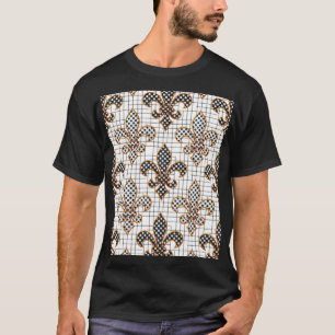 Camiseta Cruz Preto e Branco Xadrez Bolinhas Flor-de-lis 