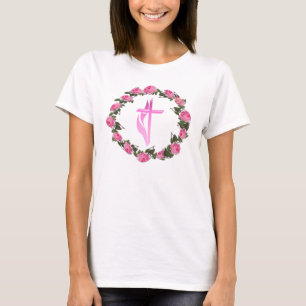 Camiseta cruz rosa