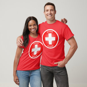 Camiseta Cruz Suíça Círculo Forma Suisse