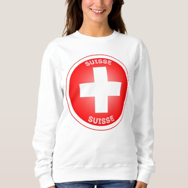 Camiseta Cruz Suíça Círculo Suíço Forma (Frente)
