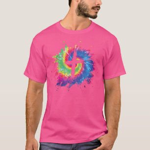 Camiseta Cruz Tie Dye Deus Jesus Fé Hippie Cristão