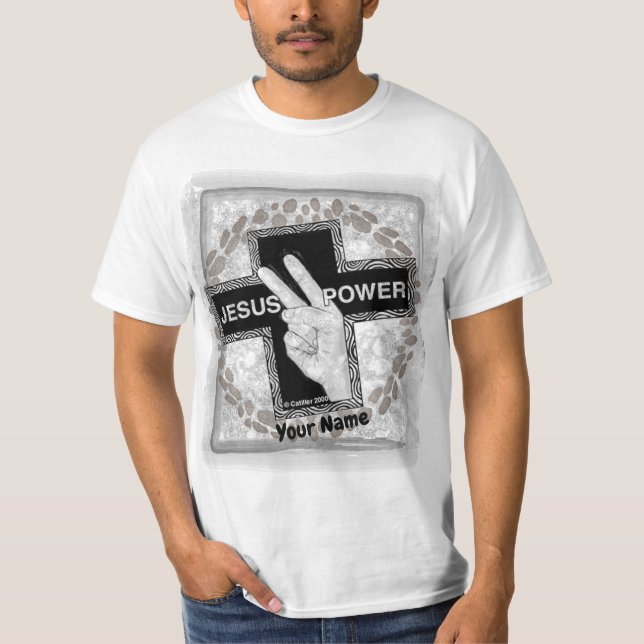 Camiseta Cruzada Jesus Power Christian (Frente)
