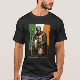 Camiseta Cruzado Irlandês Católico com Bandeira da Irlanda