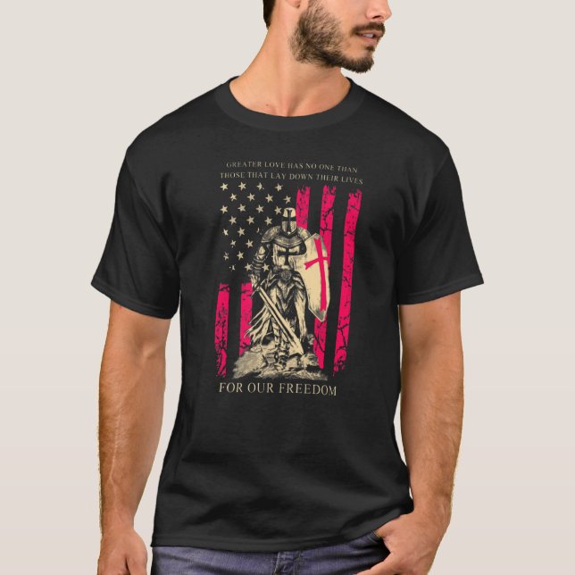 Camiseta Cruzador Cavaleiro Templário Guerreiro De Deus Amé (Frente)