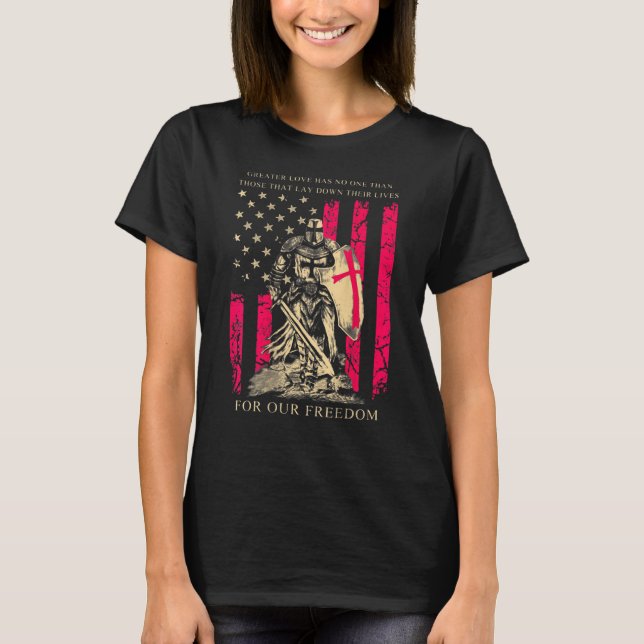 Camiseta Cruzador Cavaleiro Templário Guerreiro de Deus, US (Frente)