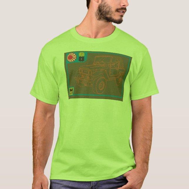 Camiseta Cruzador FJ40 da terra (Frente)