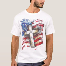 Camiseta Cruzamento de bandeira americana patriótica