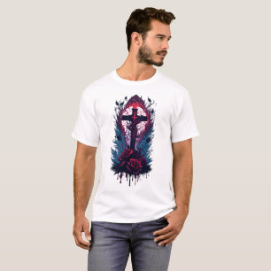 Camiseta Cruzamento gótico de tatuagem 27