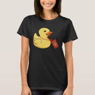 Camiseta Cruzamento Ocultando Locação de Passaporte de Pato