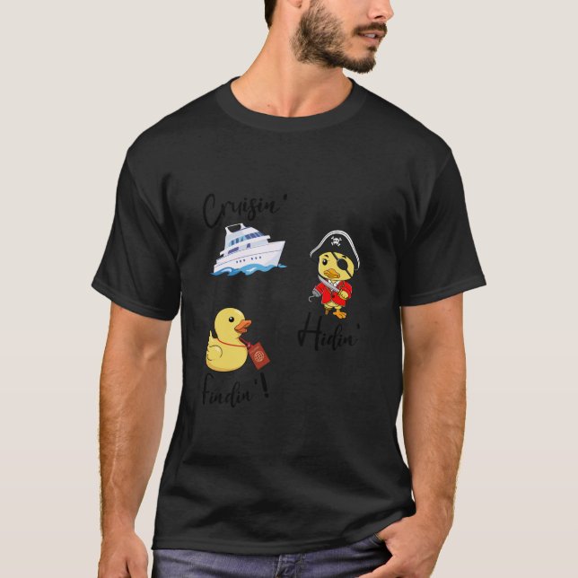 Camiseta Cruzamento Ocultando Locação de Passaporte de Pato (Frente)