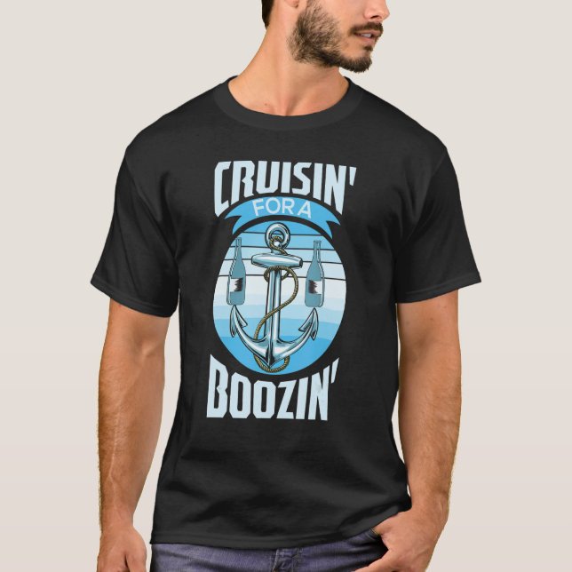 Camiseta Cruzamento Para Uma Família De Barcos De Boozin (Frente)