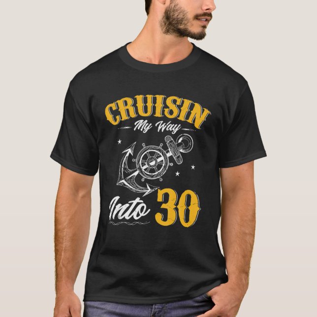 Camiseta Cruzando A Caminho De 30 Cruzeiros De aniversário  (Frente)