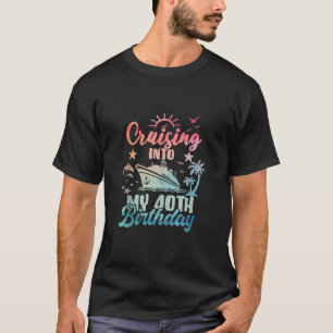 Camiseta Cruzando Em Meu Cruzeiro aniversário de 40 anos 40