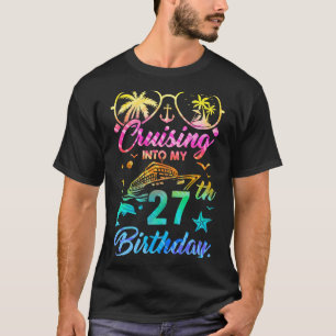 Camiseta Cruzando Na Minha 27ª Festa de aniversário, 27 Ano