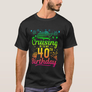 Camiseta Cruzando no meu cruzeiro de 40 anos, aniversário, 