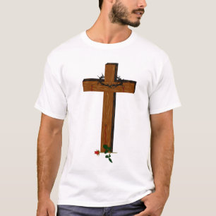 Camiseta Cruzar Com Uma Espada E Rosa