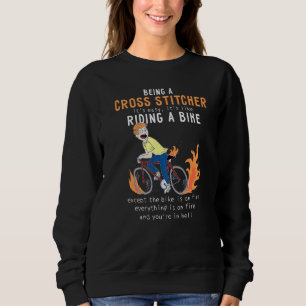 Camiseta Cruzar Stitcher Como Andar De Bicicleta Engraçado