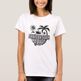 Camiseta Cruzeiro de aniversário 2026 com navio de cruzeiro