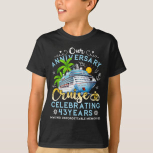Camiseta Cruzeiro de Aniversário de Casamento Celebrando 43