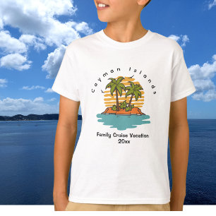 Camiseta Cruzeiro de Ilha Tropical Laranja Personalizar