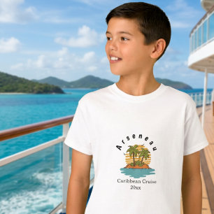 Camiseta Cruzeiro de Ilha Tropical Laranja Personalizar