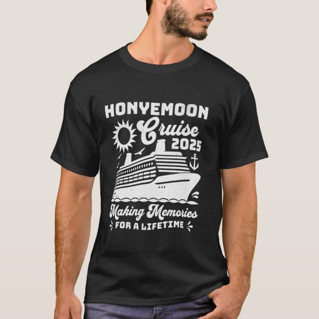 Camiseta Cruzeiro de Lua de Mel 2025 Casamento Casais Corre (Frente)