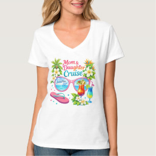 Camiseta Cruzeiro de Mãe e Filha Férias Tropicais