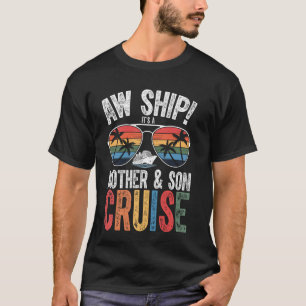 Camiseta Cruzeiro de Mãe e Filho Navio Engraçado Férias