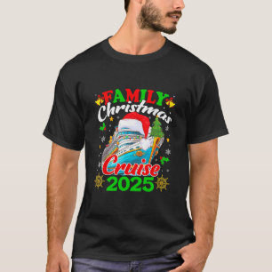 Camiseta Cruzeiro de Natal em Família 2025 Xmas Papai Noel